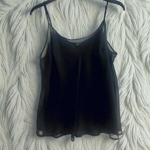 Fairy Gothic Sheer Camisole Top Black 22/24 Y2K Whimsigoth Femme Fatale Flowing